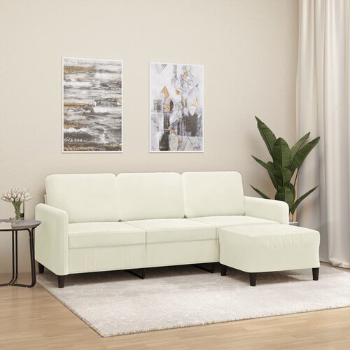 vidaXL trosed s stolčkom za noge krem 180 cm žamet Cene