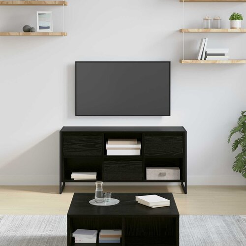 vidaXL TV omarica Črna Orehovina 100 x 36 x 49,5 cm Konstruiran les Cene