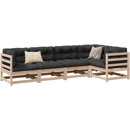  5-dijelni set vrtnih sofa od masivne borovine s jastucima Slike