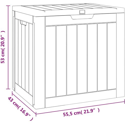  Vrtna kutija za pohranu crna 55,5 x 43 x 53 cm polipropilen Slike