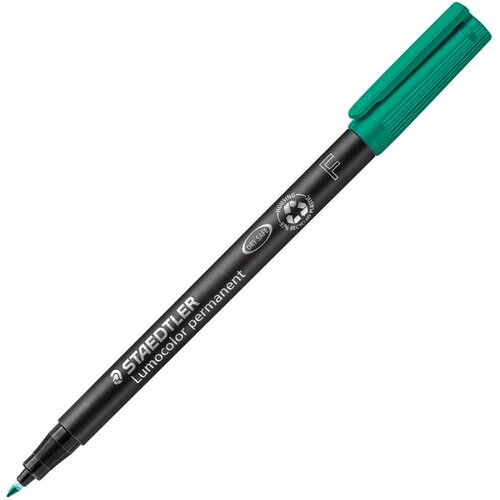 Marker PERMANENTNI 0,6MM RECIKLIRANI LUMOCOLOR STAEDTLER 318-5 ZELENI Slike