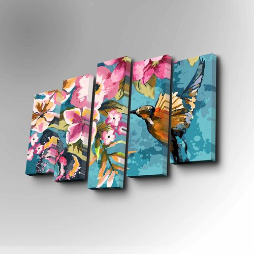 Wallity 5PUC-002 multicolor decorative canvas painting (5 pieces) Slike