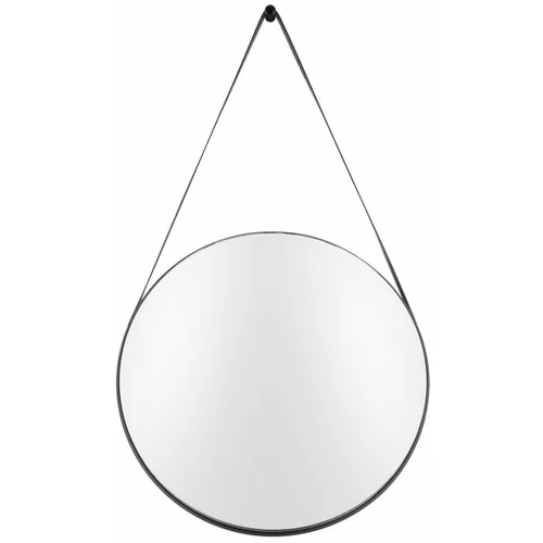 PT LIVING Stensko ogledalo z okvirjem v črni barvi Balanced, ø 47 cm