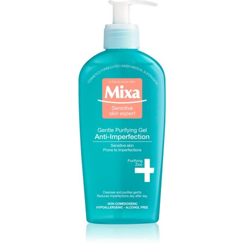Mixa Anti-Imperfection Gentle nežen čistilni gel brez mila za občutljivo kožo 200 ml za ženske Slike