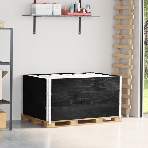 vidaXL Paletni okvirji 3 kosi črni 120x80 cm trdna borovina Cene