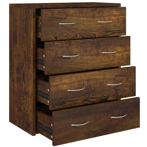 Maison Chic Komoda - Predalnik s 4 predali 60x30,5x71 cm dimljen hrast, (21722458) Cene