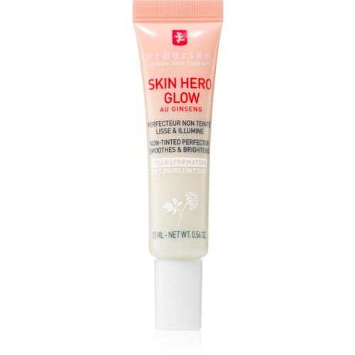 Erborian Skin Hero Glow Non-tinted Perfector lahka krema za obraz za osvetljevanje kože in hidratacijo 15 ml Slike