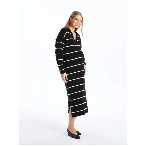 LC Waikiki Polo Neck Plain Long Sleeve Maternity Knitwear Dress