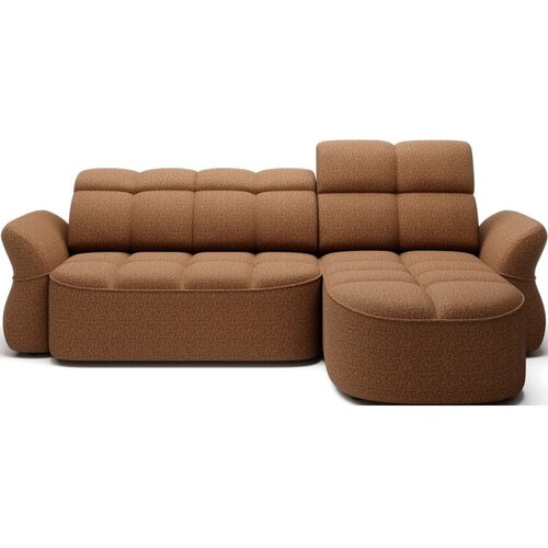 ELTAP Rumena/rjava žametna raztegljiva/s prostorom za shranjevanje kotna sedežna garnitura (desni kot/z ležalnikom) Beneth – Cene