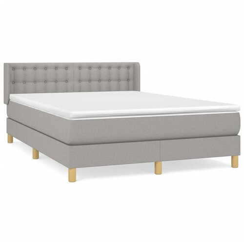 Maison Chic Box spring postelja - Vzmetna postelja z vzmetnico svetlo siva 140x200 cm blago SL7684, (21901176) Cene