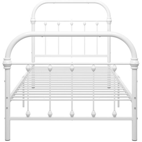  Okvir za krevet bijeli metalni 100 x 200 cm Slike