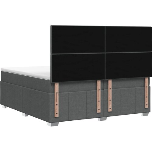  Boxspring krevet s madracem Tamnosiva 200 x 200 cm Tkanina Slike