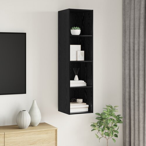 vidaXL TV omarica Črni hrast 37 x 37 x 142.5 cm Konstruiran les Cene