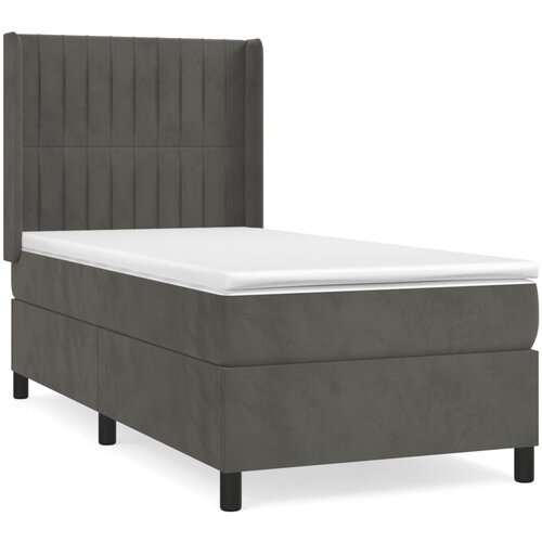 Maison Chic Box spring postelja - Vzmetna postelja z vzmetnico temno siva 90x200 cm žamet SL20531, (21893579) Slike
