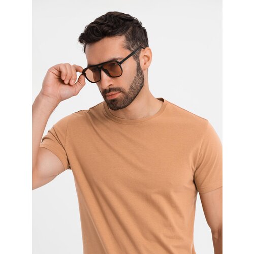 Ombre BASIC men's classic cotton T-shirt - brown Cijene