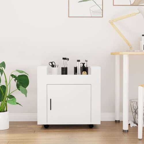 Kolica za radni stol bijela 60x45x60 cm od konstruiranog drva Slike