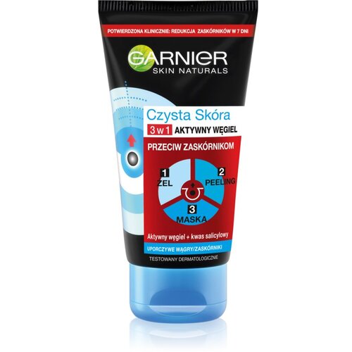 Garnier Pure Active črna maska za obraz proti črnim pikicam in aknam z aktivnim ogljem 3v1 150 ml Cene