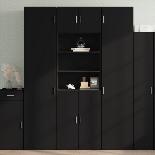 Furnova Visoka omara črna 70x42,5x185 cm inženirski les, (21954947) Slike