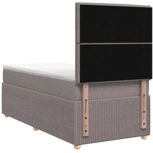  Boxspring krevet s madracem Sivosmeđa 90 x 190 cm Tkanina - Sivosmeđa 90 x 190 cm Dizajn linija Slike