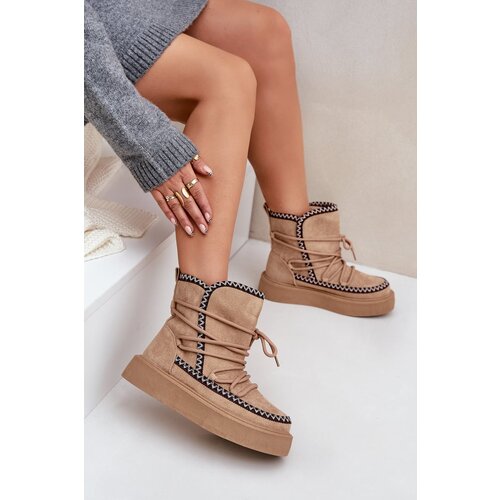 PH2 Women&amp;#039;s Snow Boots With Embroidery On Platform Brown Naleris Slike