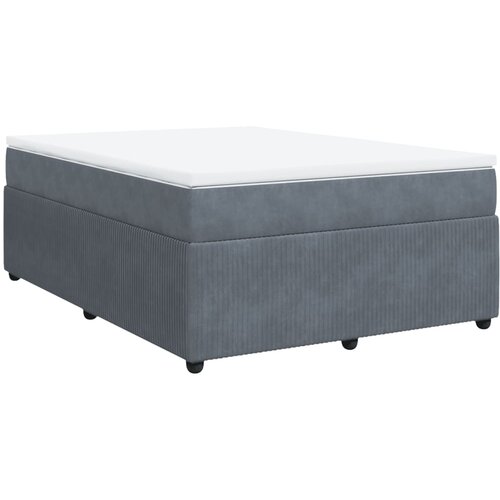 vidaXL Box spring posteljni z vzmetnico temno siv 140x190 cm žamet, (21309907) Cene