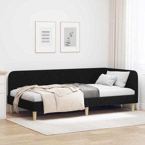  Kutni okvir kreveta Crna 90 x 200 cm tkanina Cijene