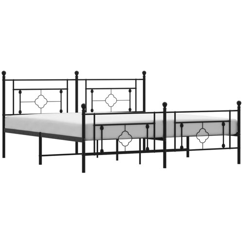 Maison Chic Kovinski Posteljni okvir - Dvoposteljna postelja - Zakonska postelja brez vzmetnice s podnožjem 180x200 cm, (21694376) Slike