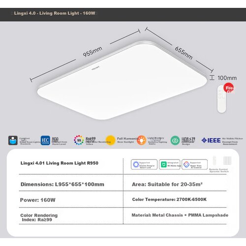 Yeelight Plafonska lampa, 160 W, 200 V Cene