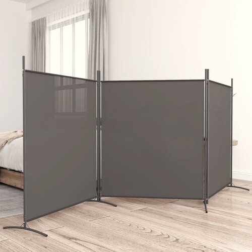 Sobna pregrada s 3 panela antracit 525 x 180 cm od tkanine Cene
