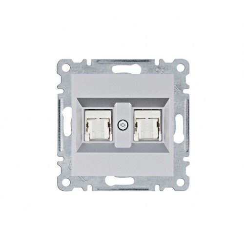 HAGER utičnica 2XRJ45 CAT.5E UTP lumina siva WL2122 Slike