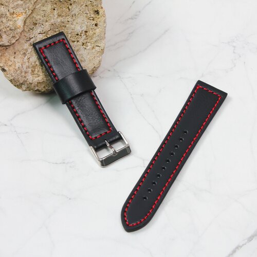 Nema narukvica elegant kozna za smart watch 22mm crno crvena Slike