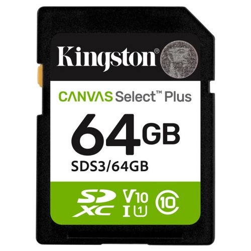 Kingston Canvas Select Plus SD 64GB Class 10 UHS-I U1 V10 SDS3/64GB spominska kartica Cene