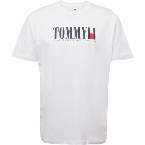 Tommy Jeans Majica nočno modra / rdeča / bela