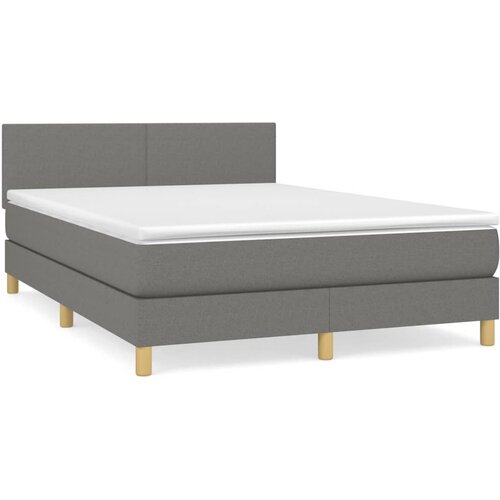 Maison Chic Box spring posteljni - Vzmetna postelja z vzmetnico temno siv 140x190 cm blago SL13001, (21902799) Cene