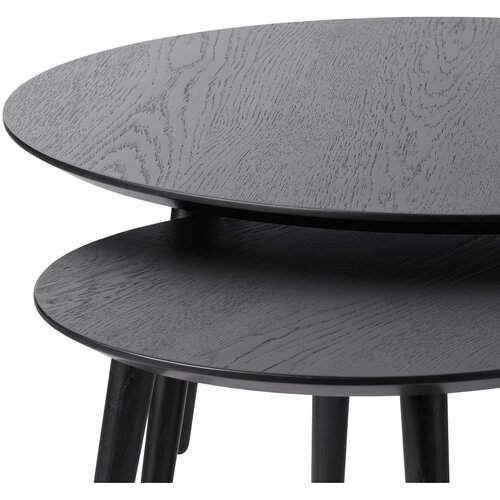 Unique Furniture črne okrogle mizice v kompletu 2 ks &amp;oslash; 88 cm adda &amp;ndash; Slike