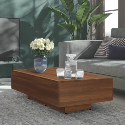 VidaXL Klubska mizica rjavi hrast 115x60x31 cm konstruiran les Slike