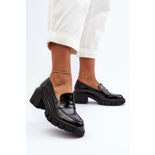 Big Star Women's loafers with chunky heels Black Slike
