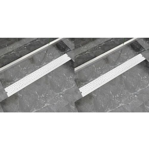vidaXL Linearni odvod za tuš 2 kom s kružićima 930 x 140 mm čelik Cijene