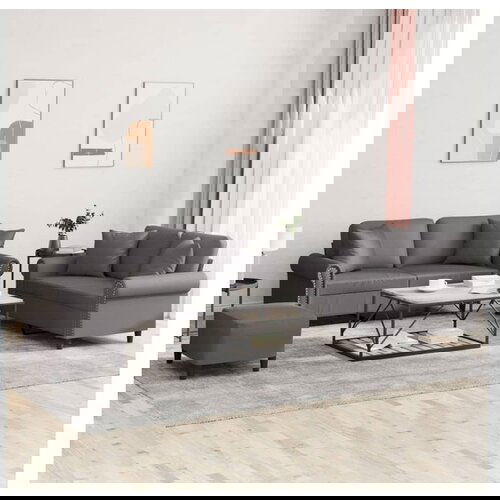 vidaXL 3-dijelni set sofa s jastucima sivi od umjetne kože Cijene