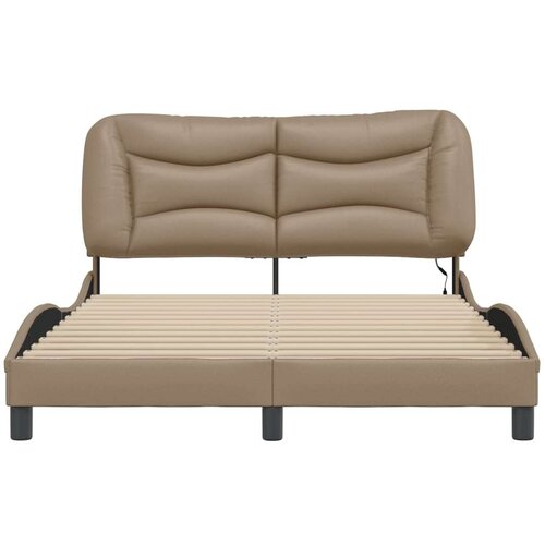  Okvir kreveta LED boja cappuccina 140 x 200 cm od umjetne kože Slike