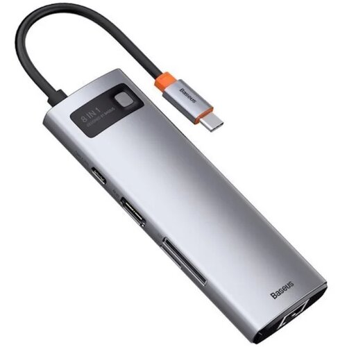 Baseus Metal Gleam Series 8-in-1 Multifunctional Type-C HUB Docking Station Gray(Type-C to HDMI+USB3.0*3+PD+RJ45+SD TF) Cijene