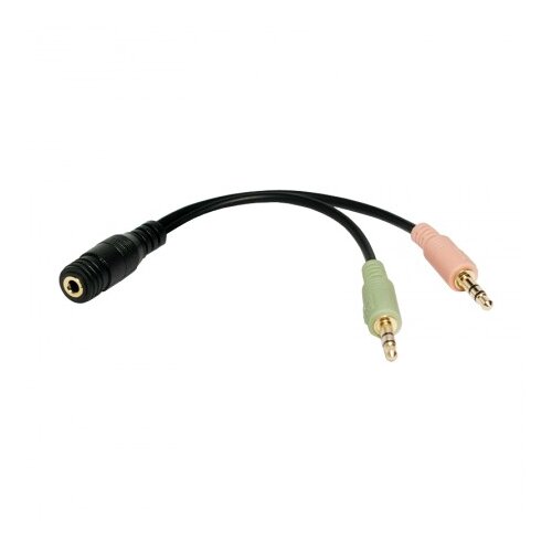 Logilink Audio adapter 3.5mm 4pin to 2&amp;times;3.5mm F/M CA0020 Slike
