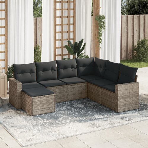 vidaXL 7-dijelni set vrtnih sofa sivi od poliratana Cijene