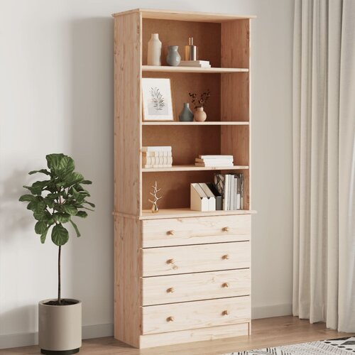 vidaXL Knjižna omara s predali ALTA 77x35x186,5 cm trdna borovina Cene