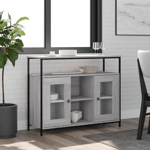  Komoda siva boja hrasta 100x35x80 cm od konstruiranog drva Cene