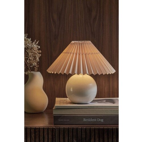 Ellos Home Bež/kremno bela tekstilna namizna svetilka (vi&amp;scaron;ina 22 cm) Mimmi &amp;ndash; Slike