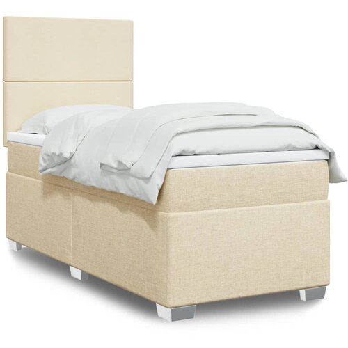 The Living Store Box spring postelja z vzmetnico krem 100x200 cm blago - Box Spring Postelja, (21497016) Cene