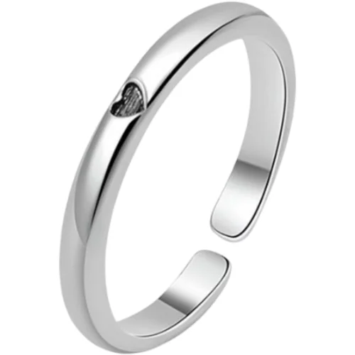 INF Nastavljiv prstan z odprtim srcem Silver, (21237941)