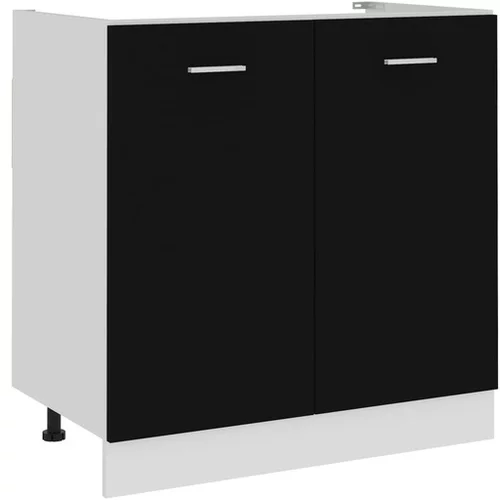  Spodnja omarica za umivalnik črna 80x46x81,5 cm iverna plošča