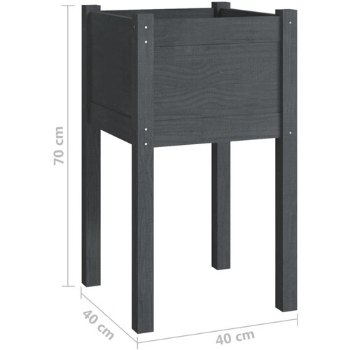  Vrtna sadilica siva 40 x 40 x 70 cm od masivne borovine Slike
